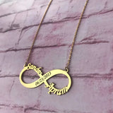 Boho Double Name Necklace Engraved Date Infinity Necklaces