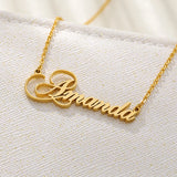 Charming Cursive Name Necklace Personalized Nameplate Pendant Necklace for Women