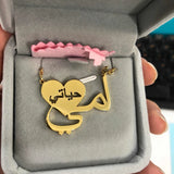 Arabic Name Necklace Heart Pendant Stainless Steel Personalized Choker