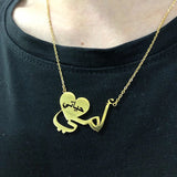 Arabic Name Necklace Heart Pendant Stainless Steel Personalized Choker