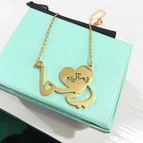 Arabic Name Necklace Heart Pendant Stainless Steel Personalized Choker