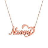 Big Heart Name Necklace Stainless Steel Jewelry Choker Necklaces
