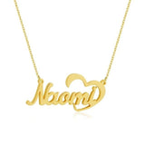 Big Heart Name Necklace Stainless Steel Jewelry Choker Necklaces