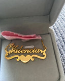 Box Butterfly Name Necklace Stainless Steel Crown Nameplate Pendant