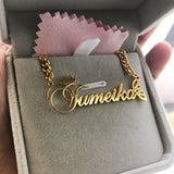 Personalized Crown Butterfly Name Necklace ID Pendant Stainless Steel