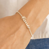 Cuban Chain Name Charm Bracelet Stainless Steel Nameplate Jewelry