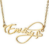 Cursive Name Heart Necklace Pendant Stainless Steel Name Necklace