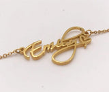 Cursive Name Heart Necklace Pendant Stainless Steel Name Necklace