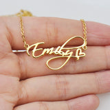 Cursive Name Heart Necklace Pendant Stainless Steel Name Necklace