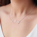 Cursive Name Necklace Personalized Stainless Steel Choker