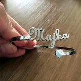 Personalized Box Heart Bangles Stainless Steel Bracelet