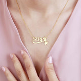 Box Heart Name Necklace Personalized Lucky Clover Butterfly Jewelry