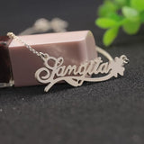 Box Heart Name Necklace Personalized Lucky Clover Butterfly Jewelry