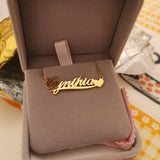 Heart Name Necklace Personalized Wave Nameplate Necklace