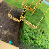 Heart Name Necklace Personalized Wave Nameplate Necklace