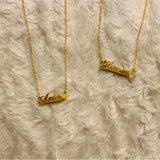 Heart Name Necklace Personalized Wave Nameplate Necklace