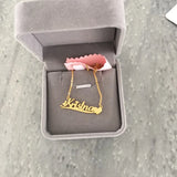 Heart Name Necklace Personalized Wave Nameplate Necklace
