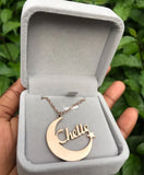 Moon Star Necklaces Stainless Steel Personalized Name Choker Necklace