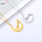 Moon Star Necklaces Stainless Steel Personalized Name Choker Necklace