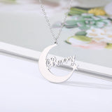 Moon Star Necklaces Stainless Steel Personalized Name Choker Necklace
