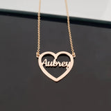 Heart Necklace Personalized Stainless Steel Nameplate Pendant Necklace