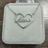Heart Necklace Personalized Stainless Steel Nameplate Pendant Necklace