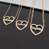 Heart Necklace Personalized Stainless Steel Nameplate Pendant Necklace