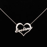 Heart Necklace Personalized Stainless Steel Nameplate Pendant Necklace