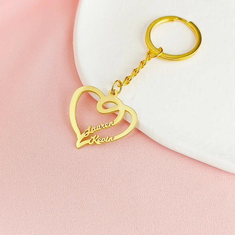 Stainless Steel Personalized Name Keychain for Women Men