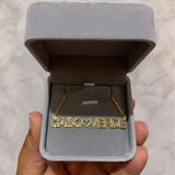 Box Name Necklace Hollow Nameplate Pendant Necklace Stainless Steel
