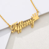 Crown Necklace Box Name Jewelry Stainless Steel Personalized