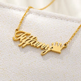 Crown Necklace Box Name Jewelry Stainless Steel Personalized