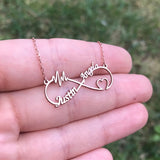Personalized Double Name Necklace Boho Heart Infinity Stainless Steel Jewelry