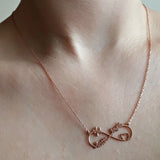 Personalized Double Name Necklace Boho Heart Infinity Stainless Steel Jewelry
