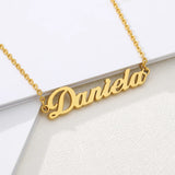 Box Name Necklace Personalized Stainless Steel Choker Nameplate Pendant