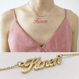 Box Name Necklace Personalized Stainless Steel Choker Nameplate Pendant
