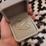 Sideways Letters Necklace Stainless Steel, Initials Necklace Friendship