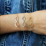 Stainless Steel Infinity Name Bracelet with Heart Charm