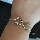Stainless Steel Infinity Name Bracelet with Heart Charm