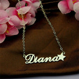 Personalized Star Name Necklace Stainless Steel Choker