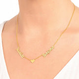 Couple Name Heart Necklace Stainless Steel Jewelry