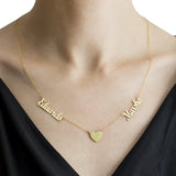 Couple Name Heart Necklace Stainless Steel Jewelry
