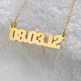 Wedding Date Necklace Stainless Steel Personalized Chokers