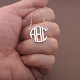 Block Monogram Initials Necklace Personalized Name Jewelry Collar Necklace