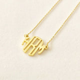Block Monogram Initials Necklace Personalized Name Jewelry Collar Necklace