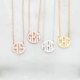 Block Monogram Initials Necklace Personalized Name Jewelry Collar Necklace