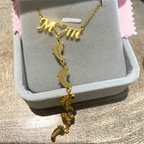 Baby Feet Pendant Name Necklace MOM Heart Necklace