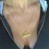 Box Chain Name Necklace Personalized Stainless Steel Choker