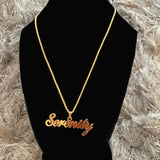 Box Chain Name Necklace Personalized Stainless Steel Choker