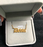 Old English Name Necklace Personalized Gothic Jewelry